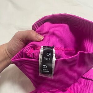 GapFit Pink Activewear leggings ribbed seamless 7/8 M/L
